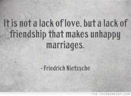 Lack of friendship ruins Marriages